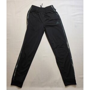 Adidas Black and Green Striped Jogging Pants. Youth Size M